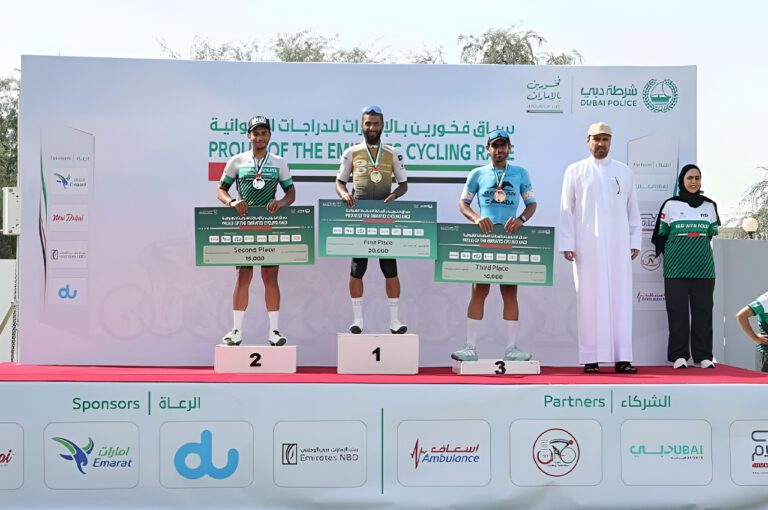 Police crown the winners of ‘Proud of UAE’ cycling race